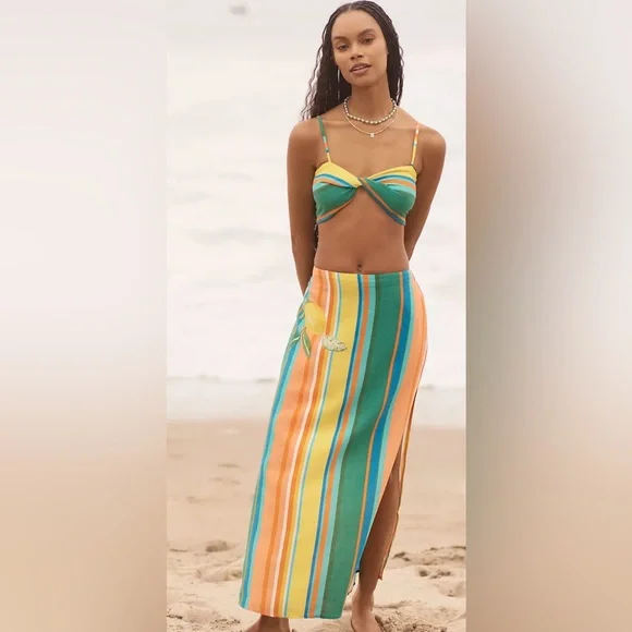 NWT By Anthropologie Linen Crop Top Size Large - Picture 2 of 9